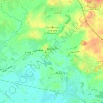 Mappa topografica Knockin, altitudine, rilievo