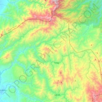 Mappa topografica Tineg, altitudine, rilievo