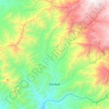 Mappa topografica Simbal, altitudine, rilievo