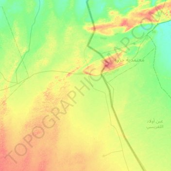 Mappa topografica Taleb Larbi, altitudine, rilievo