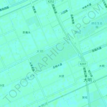 Mappa topografica 大明社区, altitudine, rilievo