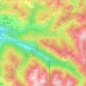 Mappa topografica La Lauze, altitudine, rilievo