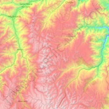 Mappa topografica Panao, altitudine, rilievo