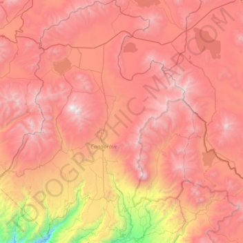 Mappa topografica Candarave, altitudine, rilievo