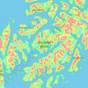Mappa topografica Isla Jorge Montt, altitudine, rilievo
