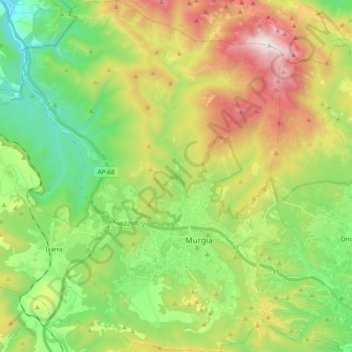 Mappa topografica Zuya, altitudine, rilievo