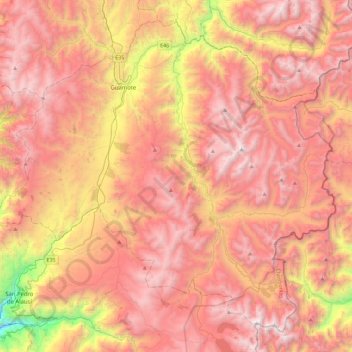 Mappa topografica Guamote, altitudine, rilievo