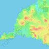 Mappa topografica Ventnor, altitudine, rilievo