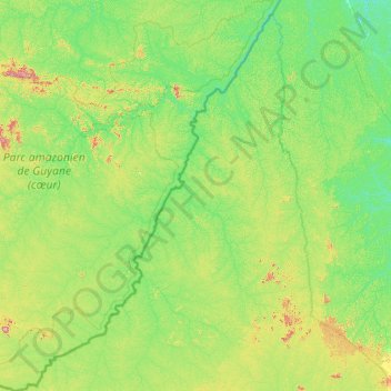 Mappa topografica Camopi, altitudine, rilievo