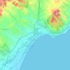 Mappa topografica الحمامات, altitudine, rilievo