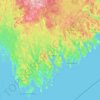 Mappa topografica Shelburne County, altitudine, rilievo