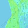 Mappa topografica Kuta, altitudine, rilievo