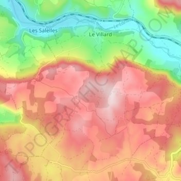 Mappa topografica Le Villard, altitudine, rilievo