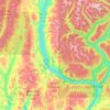 Mappa topografica Area J (Lower Arrow/Columbia), altitudine, rilievo