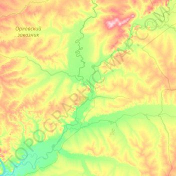 Mappa topografica Селемджа, altitudine, rilievo