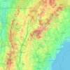 Mappa topografica New Hampshire, altitudine, rilievo