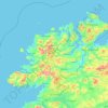 Mappa topografica County Donegal, altitudine, rilievo
