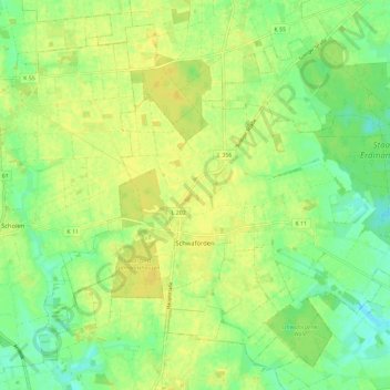 Mappa topografica Schwaförden, altitudine, rilievo