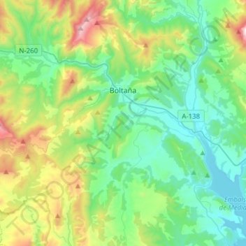Mappa topografica Boltaña, altitudine, rilievo