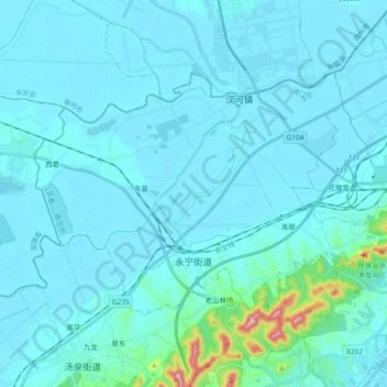 Mappa topografica 永宁街道, altitudine, rilievo