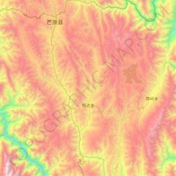 Mappa topografica 帮达乡, altitudine, rilievo