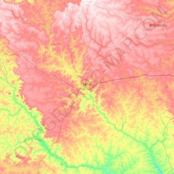 Mappa topografica Jataí, altitudine, rilievo