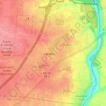 Mappa topografica Landen, altitudine, rilievo