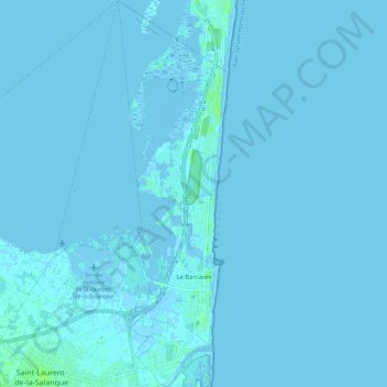 Mappa topografica Le Barcarès, altitudine, rilievo