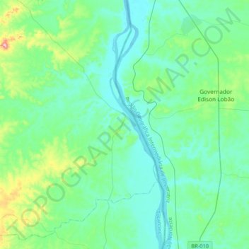 Mappa topografica Itaguatins, altitudine, rilievo