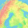 Mappa topografica Finlandia, altitudine, rilievo