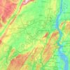 Mappa topografica Orange County, altitudine, rilievo