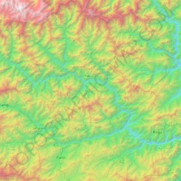 Mappa topografica Kra Daadi, altitudine, rilievo