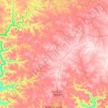 Mappa topografica Ipê, altitudine, rilievo