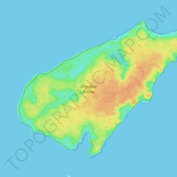 Mappa topografica Drysdale Island, altitudine, rilievo