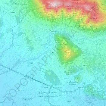 Mappa topografica Faicchio, altitudine, rilievo