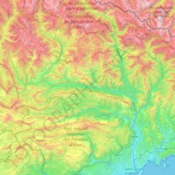 Mappa topografica Varo, altitudine, rilievo