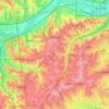 Mappa topografica Shawnee, altitudine, rilievo