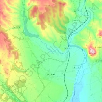 Mappa topografica Humanes, altitudine, rilievo