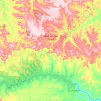 Mappa topografica São João dos Patos, altitudine, rilievo