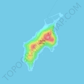 Mappa topografica 大放鸡岛, altitudine, rilievo