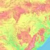 Mappa topografica Chhattisgarh, altitudine, rilievo