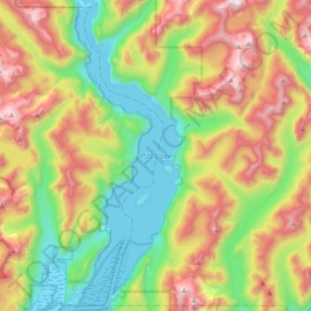 Mappa topografica Pitt Lake, altitudine, rilievo
