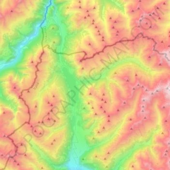 Mappa topografica Graun - Curon Venosta, altitudine, rilievo
