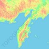 Mappa topografica 堪察加邊疆區, altitudine, rilievo