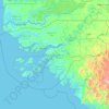 Mappa topografica Guinea-Bissau, altitudine, rilievo