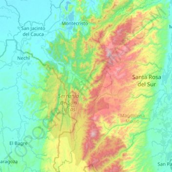 Mappa topografica Montecristo, altitudine, rilievo
