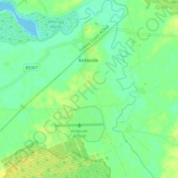 Mappa topografica Kirkbride, altitudine, rilievo