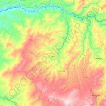 Mappa topografica Pacto, altitudine, rilievo