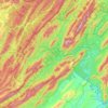 Mappa topografica Alleghany County, altitudine, rilievo