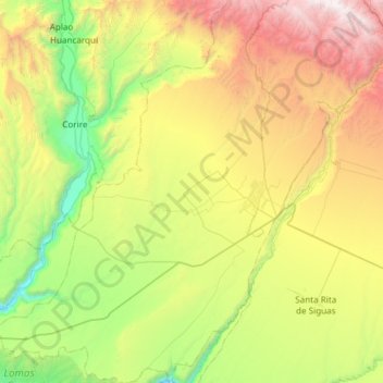 Mappa topografica Majes, altitudine, rilievo